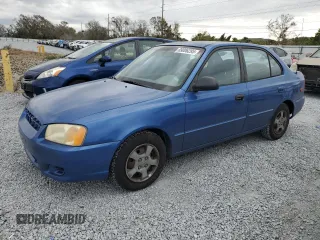 2002 Hyundai Accent GL with VIN KMHCG45C82U355914, listed as a Copart auction lot 89006295 with 60,907 mi miles and Clean Title. Bid and sale history available at carsss.com. Image 1.