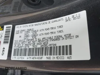 2023 Toyota Tacoma SR with VIN 3TYCZ5AN5PT138770, listed as a IAAI auction lot 41461423 with 19,785 mi miles and . Bid and sale history available at DreamBid. Image 9.