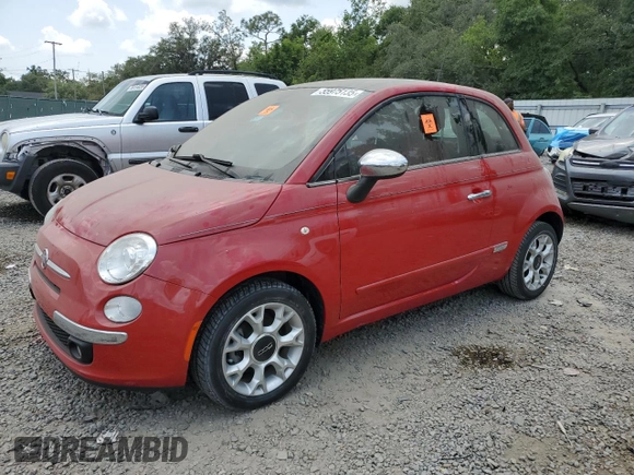 2017 FIAT 500 Lounge z VIN 3C3CFFCR4HT654365, wystawiony jako Copart lot #55975135 z przebiegiem Nie podano mil oraz Szkody całkowita. Historia ofert i sprzedaży dostępna na DreamBid. Obrazek 1.