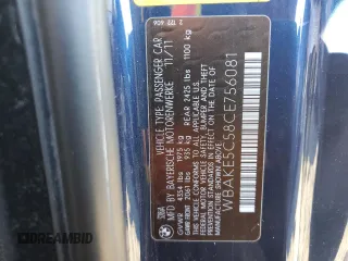 2012 BMW 3 Series 328i with VIN WBAKE5C58CE756081, listed as a Copart auction lot 45002875 with 127,382 mi miles and Salvage Title. Bid and sale history available at carsss.com. Image 12.