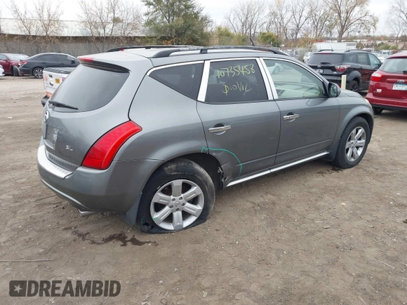 2007 Nissan Murano SL with VIN JN8AZ08TX7W515009, listed as a IAAI auction lot 40735458 with 163,177 mi miles and . Bid and sale history available at carsss.com. Image 4.