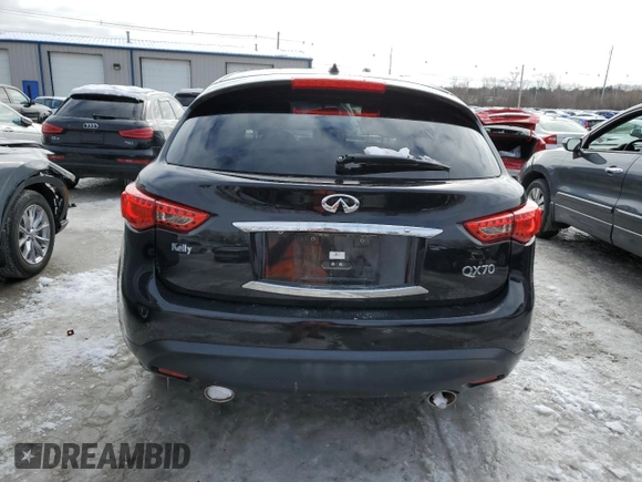 2017 Infiniti QX70 with VIN JN8CS1MW0HM411015, listed as a Copart auction lot 44016155 with Not Provided miles and Salvage Title. Bid and sale history available at carsss.com. Image 6.