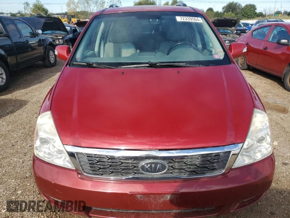 2012 Kia Sedona EX with VIN KNDMH4C74C6497419, listed as a Copart auction lot 72339504 with 142,115 mi miles and Salvage Title. Bid and sale history available at carsss.com. Image 5.