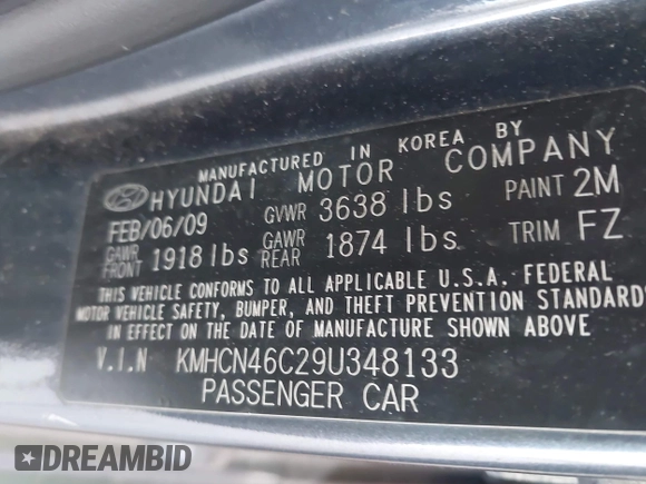 2009 Hyundai Accent Auto GLS с VIN KMHCN46C29U348133, выставлен на аукционе IAAI как лот 42422294 с пробегом 113 434 миль миль и . История ставок и продаж доступна на DreamBid. Изображение 9.