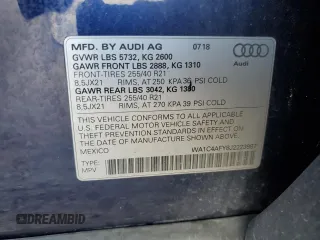 2018 Audi SQ5 Prestige with VIN WA1C4AFY8J2223987, listed as a Copart auction lot 70592134 with 39,435 mi miles and Salvage Title. Bid and sale history available at DreamBid. Image 15.