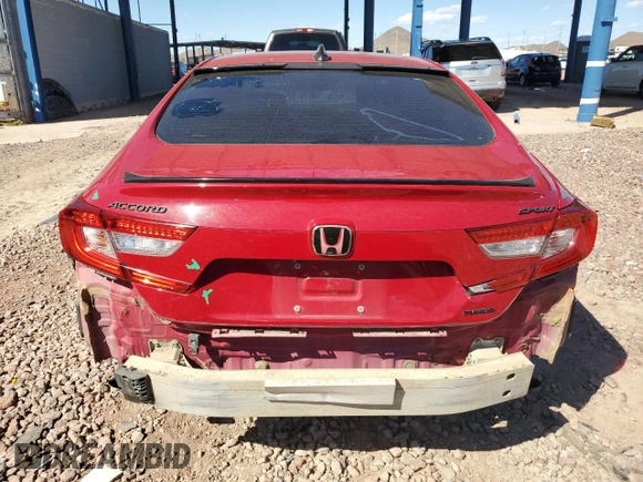 2019 Honda Accord Sedan Sport 1.5T with VIN 1HGCV1F36KA067769, listed as a Copart auction lot 48950575 with 56,988 mi miles and Salvage Title. Bid and sale history available at carsss.com. Image 6.