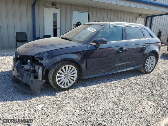 2017 Audi A3 Sportback e-tron Premium with VIN WAUUPBFF9HA077411, listed as a Copart auction lot 58949384 with 79,909 mi miles and Salvage Title. Bid and sale history available at carsss.com. Image 1.