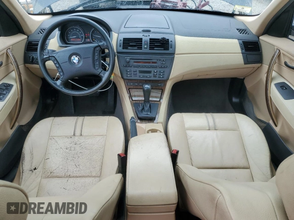 2004 BMW X3 3.0i z VIN WBXPA93424WC32669, wystawiony jako Copart lot #53979825 z przebiegiem 169 629 mil mil oraz Czysty tytuł • Clean title. Historia ofert i sprzedaży dostępna na DreamBid. Obrazek 8.