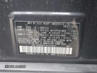 2013 Subaru Outback 2.5i с VIN 4S4BRBAC0D3269683, выставлен на аукционе IAAI как лот 41509711 с пробегом 121 598 миль миль и . История ставок и продаж доступна на DreamBid. Изображение 9.