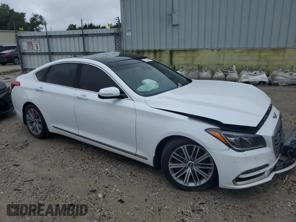 2018 Genesis G80 3.8L with VIN KMHGN4JE0JU235280, listed as a Copart auction lot 71687644 with 66,137 mi miles and Salvage Title. Bid and sale history available at carsss.com. Image 4.