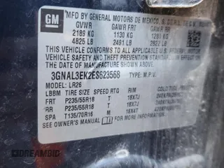 2014 Chevrolet Captiva Sport LT with VIN 3GNAL3EK2ES623568, listed as a Copart auction lot 80143094 with 108,019 mi miles and Salvage Title. Bid and sale history available at DreamBid. Image 13.