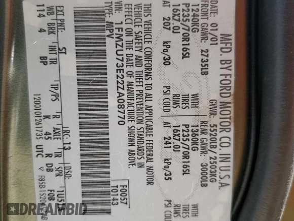 2002 Ford Explorer XLT z VIN 1FMZU73E22ZA08770, wystawiony jako Copart lot #53307525 z przebiegiem 149 991 mil mil oraz Szkoda całkowita • Salvage title. Historia ofert i sprzedaży dostępna na DreamBid. Obrazek 14.