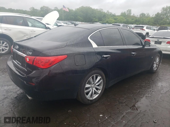 2017 Infiniti Q50 Premium with VIN JN1EV7ARXHM834006, listed as a Copart auction lot 57893235 with 65,068 mi miles and Salvage title. Bid and sale history available at DreamBid. Image 3.