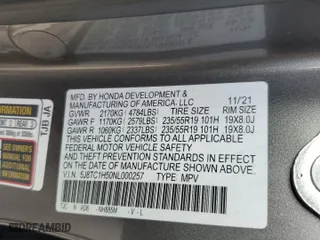 2022 Acura RDX w/Technology Package with VIN 5J8TC1H50NL000257, listed as a Copart auction lot 87536045 with 29,859 mi miles and Salvage Title. Bid and sale history available at carsss.com. Image 12.