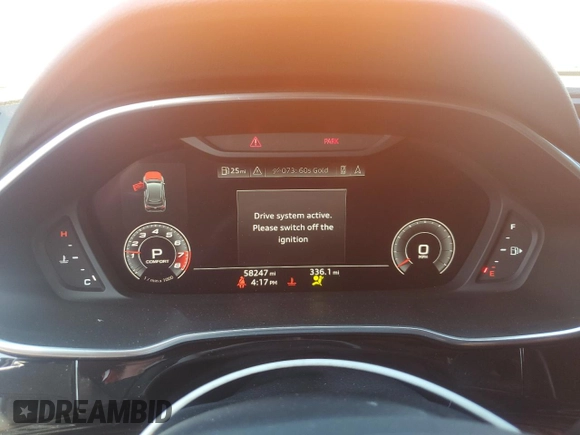 2020 Audi Q3 S line Premium Plus with VIN WA1EECF31L1021717, listed as a Copart auction lot 62613915 with 58,247 mi miles and Salvage title. Bid and sale history available at DreamBid. Image 9.