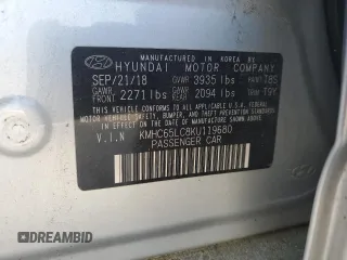2019 Hyundai Ioniq Blue with VIN KMHC65LC8KU119680, listed as a Copart auction lot 51035695 with 109,913 mi miles and Salvage Title. Bid and sale history available at DreamBid. Image 14.