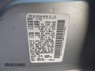 2010 Nissan Rogue S with VIN JN8AS5MT9AW504159, listed as a IAAI auction lot 41952590 with 238,216 mi miles and . Bid and sale history available at carsss.com. Image 9.