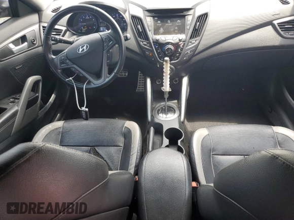 2015 Hyundai Veloster Turbo with VIN KMHTC6AE3FU234793, listed as a Copart auction lot 56014555 with 120,237 mi miles and Salvage title. Bid and sale history available at DreamBid. Image 8.