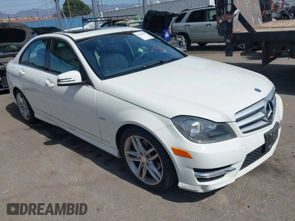 2012 Mercedes-Benz C-Class C 250 Sport with VIN WDDGF4HB4CA629310, listed as a IAAI auction lot 41760959 with 105,288 mi miles. Bid and sale history available at carsss.com. Image 1.