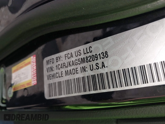 2021 Jeep Grand Cherokee Altitude z VIN 1C4RJKAG5M8209138, wystawiony jako IAAI lot #42094077 z przebiegiem 90 169 mil mil oraz . Historia ofert i sprzedaży dostępna na DreamBid. Obrazek 9.