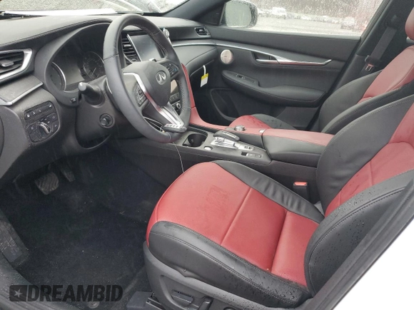 2025 Infiniti QX55 Sensory with VIN 3PCAJ5LR9SF100305, listed as a Copart auction lot 85075534 with 3,178 mi miles and Salvage Title. Bid and sale history available at DreamBid. Image 7.