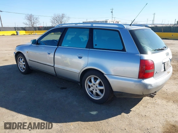 1998 Audi A4 with VIN WAUGD28D5WA235015, listed as a IAAI auction lot 41744703 with 233,432 mi miles. Bid and sale history available at carsss.com. Image 3.