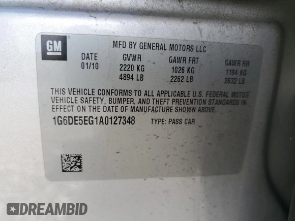 2010 Cadillac CTS Luxury with VIN 1G6DE5EG1A0127348, listed as a Copart auction lot 46606405 with 165,033 mi miles and Salvage Title. Bid and sale history available at carsss.com. Image 15.