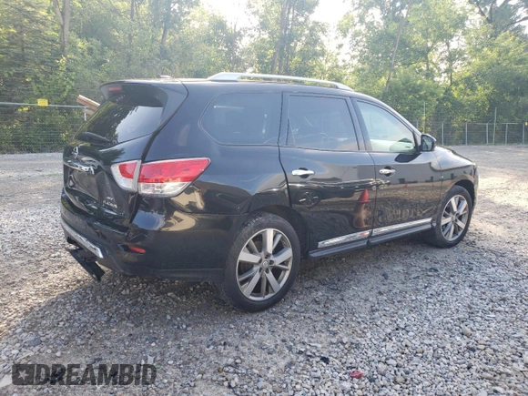 2015 Nissan Pathfinder Platinum with VIN 5N1AR2MM3FC697539, listed as a Copart auction lot 63624355 with 97,370 mi miles and Salvage title. Bid and sale history available at DreamBid. Image 3.