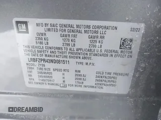 2022 Buick Envision Essence with VIN LRBFZPR43ND081511, listed as a IAAI auction lot 41574279 with 35,490 mi miles. Bid and sale history available at carsss.com. Image 9.