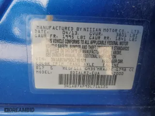 2013 Nissan Sentra SV with VIN 3N1AB7AP9DL716121, listed as a Copart auction lot 86717084 with 65,343 mi miles and Salvage Title. Bid and sale history available at carsss.com. Image 12.