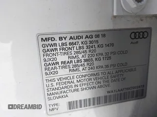 2019 Audi Q7 Premium Plus with VIN WA1LAAF78KD002413, listed as a IAAI auction lot 42212732 with 111,667 mi miles and . Bid and sale history available at DreamBid. Image 9.