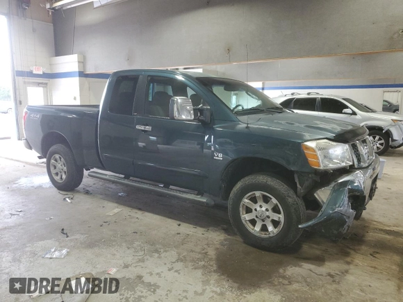 2004 Nissan Titan SE with VIN 1N6AA06B84N566360, listed as a Copart auction lot 57933105 with 133,066 mi miles and Salvage title. Bid and sale history available at DreamBid. Image 4.