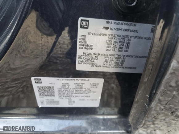 2024 GMC Sierra 3500HD Denali with VIN 1GT49WEY9RF140051, listed as a Copart auction lot 86093734 with 25,752 mi miles and Salvage Title. Bid and sale history available at carsss.com. Image 13.