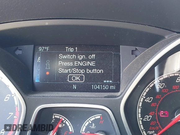 2014 Ford Focus ST with VIN 1FADP3L92EL341579, listed as a IAAI auction lot 42106528 with 104,150 mi miles and . Bid and sale history available at carsss.com. Image 15.