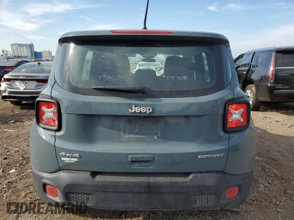 2018 Jeep Renegade Sport with VIN ZACCJBAB5JPH76349, listed as a Copart auction lot 56583145 with 101,857 mi miles and Salvage title. Bid and sale history available at DreamBid. Image 6.