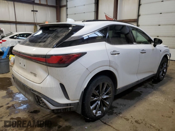 2023 Lexus RX with VIN 2T2BAMCA4PC015100, listed as a Copart auction lot 43455005 with 16,525 mi miles and Salvage Title. Bid and sale history available at carsss.com. Image 3.