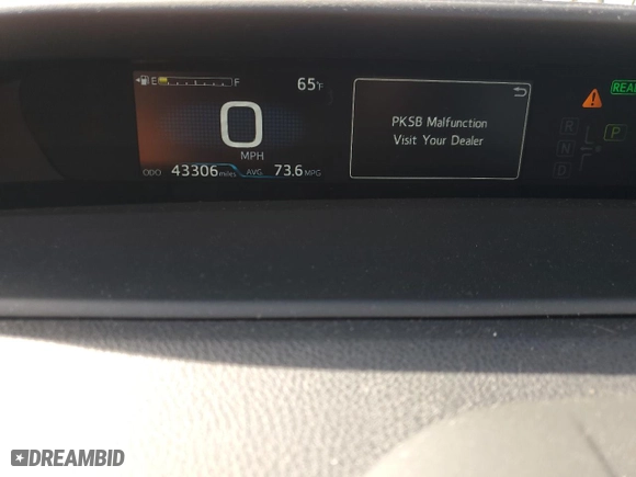 2021 Toyota Prius Prime LE with VIN JTDKAMFP1M3181731, listed as a Copart auction lot 45333535 with 43,306 mi miles and Salvage Title. Bid and sale history available at carsss.com. Image 9.