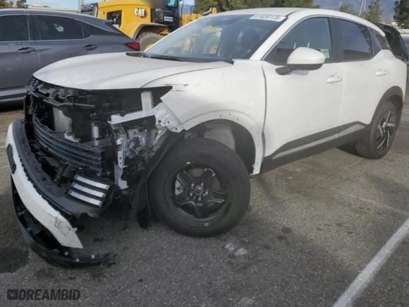 2025 Nissan Kicks SV with VIN 3N8AP6CAXSL338913, listed as a Copart auction lot 41838175 with 2,160 mi miles and Salvage Title. Bid and sale history available at carsss.com. Image 1.