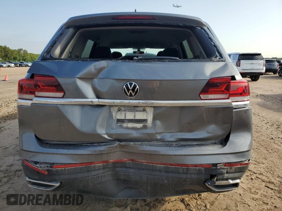 2021 Volkswagen Atlas S with VIN 1V2AP2CA7MC606267, listed as a Copart auction lot 56690154 with 53,381 mi miles and Salvage title. Bid and sale history available at DreamBid. Image 6.