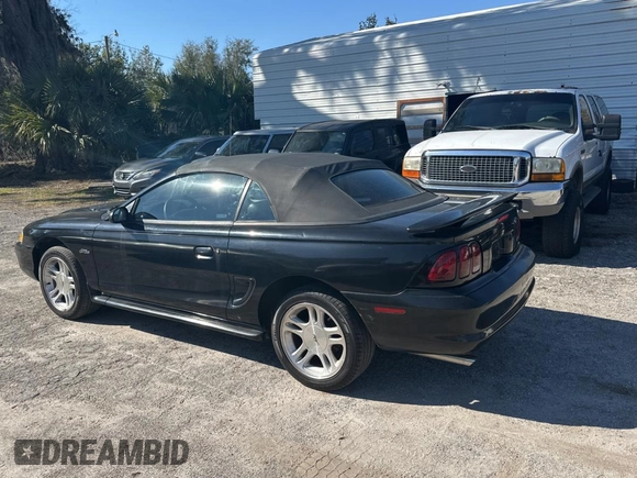 1998 Ford Mustang GT with VIN 1FAFP45X3WF197020, listed as a Copart auction lot 43796325 with 74,844 mi miles and Salvage Title. Bid and sale history available at carsss.com. Image 3.