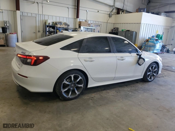 2025 Honda Civic Sedan Hybrid Sport with VIN 2HGFE4F89SH321311, listed as a Copart auction lot 49915295 with 2,996 mi miles and Salvage Title. Bid and sale history available at carsss.com. Image 3.