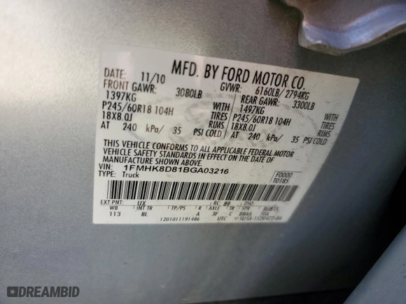 2011 Ford Explorer XLT with VIN 1FMHK8D81BGA03216, listed as a Copart auction lot 50421855 with 323,496 mi miles and Salvage Title. Bid and sale history available at carsss.com. Image 13.
