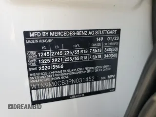 2023 Mercedes-Benz EQB 250+ z VIN W1N9M0CB3PN031452, wystawiony jako Copart lot #60903184 z przebiegiem 5 208 mil mil oraz Szkoda całkowita • Salvage title. Historia ofert i sprzedaży dostępna na DreamBid. Obrazek 12.