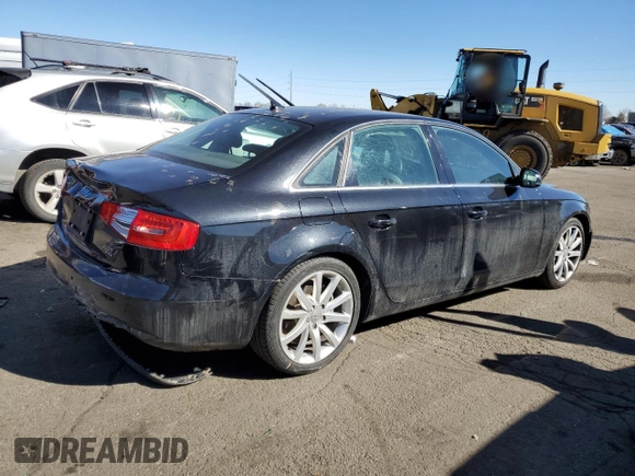 2013 Audi A4 Premium Plus with VIN WAUFFAFL1DA168100, listed as a Copart auction lot 46716045 with 135,639 mi miles and Salvage Title. Bid and sale history available at carsss.com. Image 3.