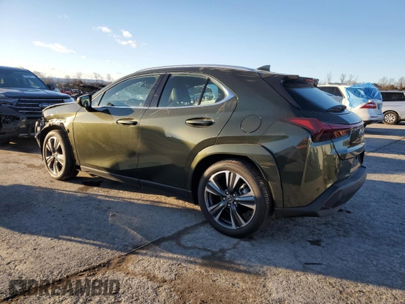 2025 Lexus UX with VIN JTHUCJDH8S2000784, listed as a Copart auction lot 86958384 with 0 mi miles and Salvage Title. Bid and sale history available at carsss.com. Image 2.