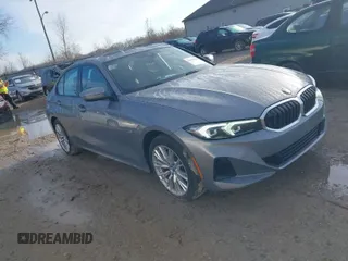 2023 BMW 3 Series 330e xDrive with VIN 3MW39FS01P8C81368, listed as a IAAI auction lot 41859161 with 72,648 mi miles. Bid and sale history available at carsss.com. Image 1.