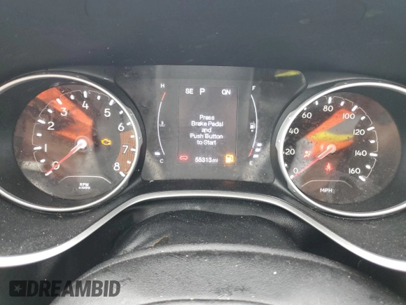 2021 Jeep Compass Altitude with VIN 3C4NJDBB4MT530103, listed as a Copart auction lot 53826555 with 55,313 mi miles and Salvage title. Bid and sale history available at DreamBid. Image 9.