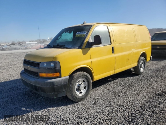 2020 Chevrolet Express Cargo Van with VIN 1GCWGAFP9L1159002, listed as a Copart auction lot 45385625 with 242,844 mi miles and Clean Title. Bid and sale history available at carsss.com. Image 1.