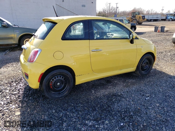 2014 FIAT 500 Sport with VIN 3C3CFFBR0ET165345, listed as a Copart auction lot 82408374 with 124,705 mi miles and Salvage Title. Bid and sale history available at carsss.com. Image 3.