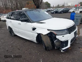 2020 Land Rover Range Rover Sport HST with VIN SALWS2RU7LA743364, listed as a IAAI auction lot 41796780 with 43,037 mi miles. Bid and sale history available at carsss.com. Image 1.
